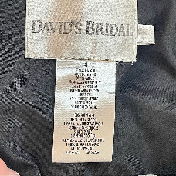 DAVID’S BRIDAL Strapless Black & White Floral Cocktail Dress - Picture 7 of 9